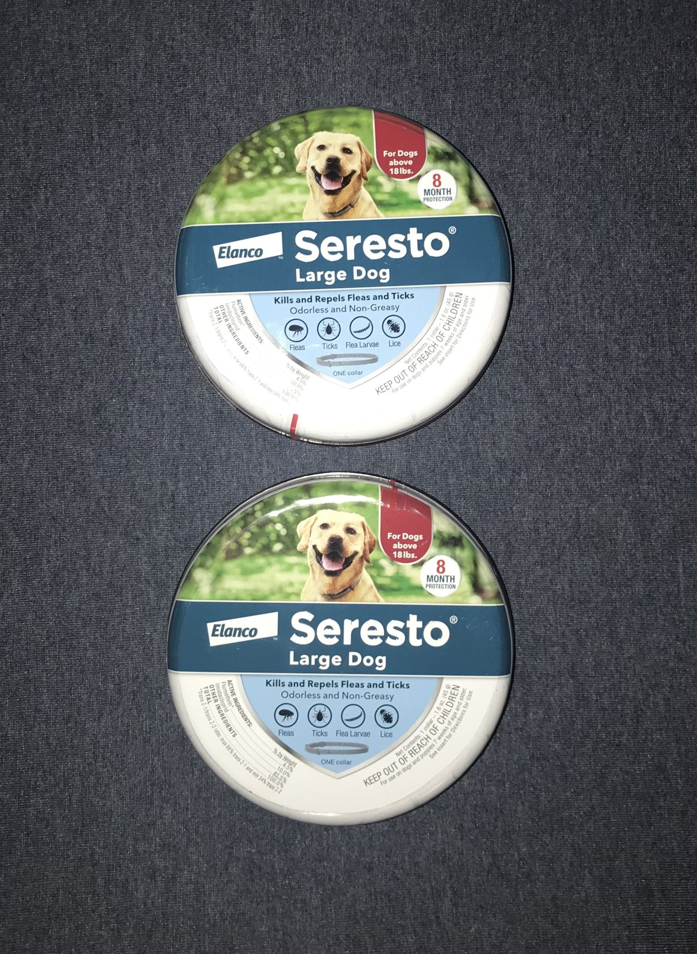 🐶 NEW!! 2 Seresto® Large Dog Collars (over 18 Pounds)