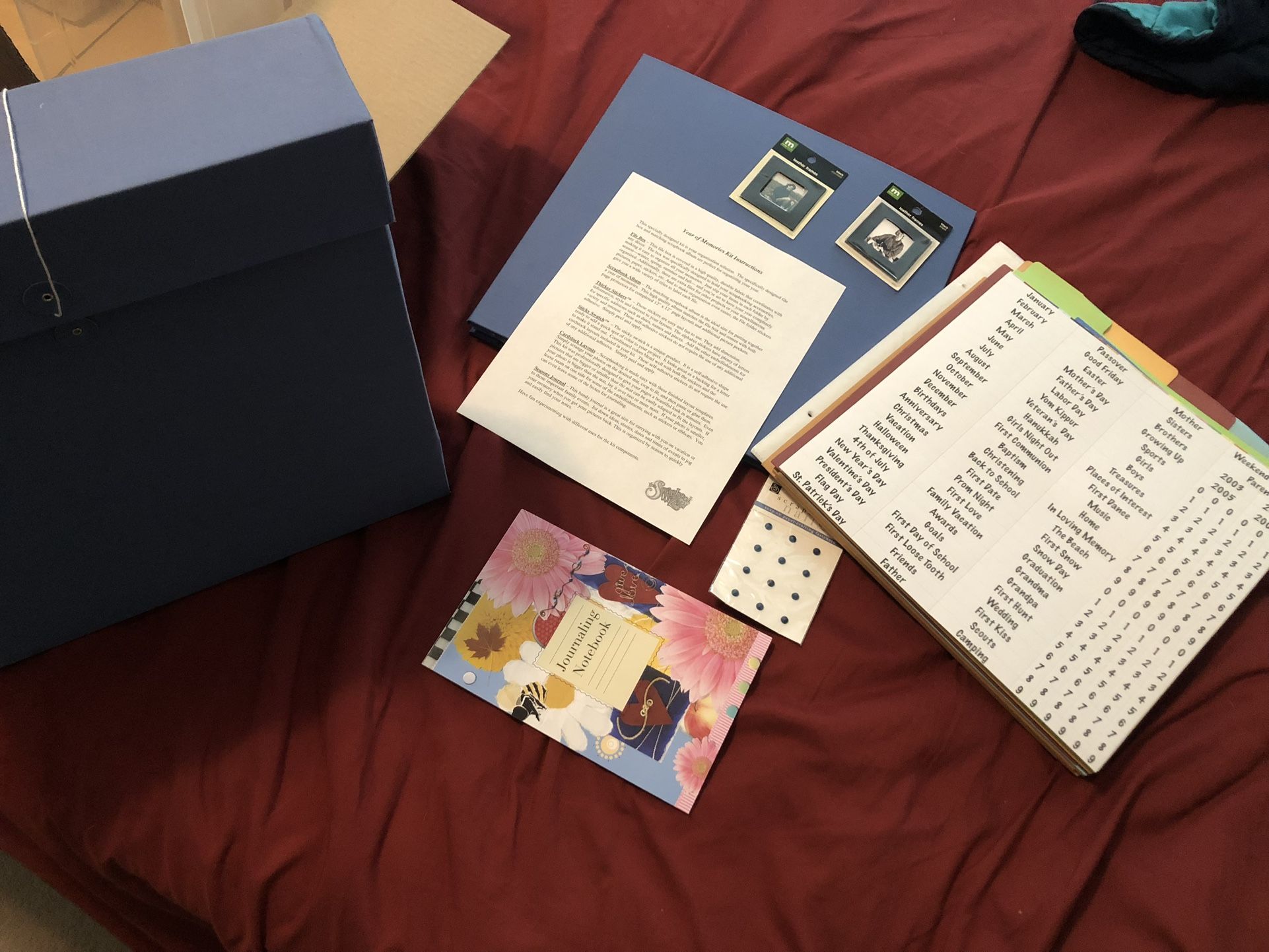 $10 Scrapbook memory box with extras!