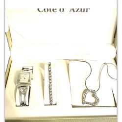 Côte d’Azur Ladies Watch Bracelet & Necklace 