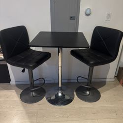 Adjustable Barstool Table And Chairs 
