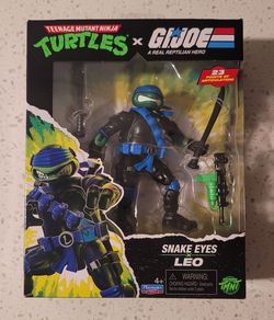 TMNT x G.I. Joe Snake Eyes Leo Action Figure Playmates Hasbro Nickelodeon NEW
