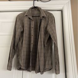 Long Sleeve Plaid Shirt Size M