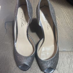 Marc Fisher Multi Silver glitter 3 Peep-toe Shoes 
