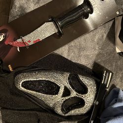 Bedazzled Ghost Face Knife And Mask 