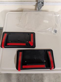 Black and Red License Plate Frames – Set of 2