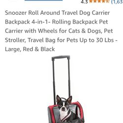 Snoozer Roll Around Travel Pet Carrier 4-1 Backpack Size Medium