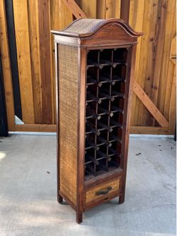 Wooden Wine Rack with Drawer