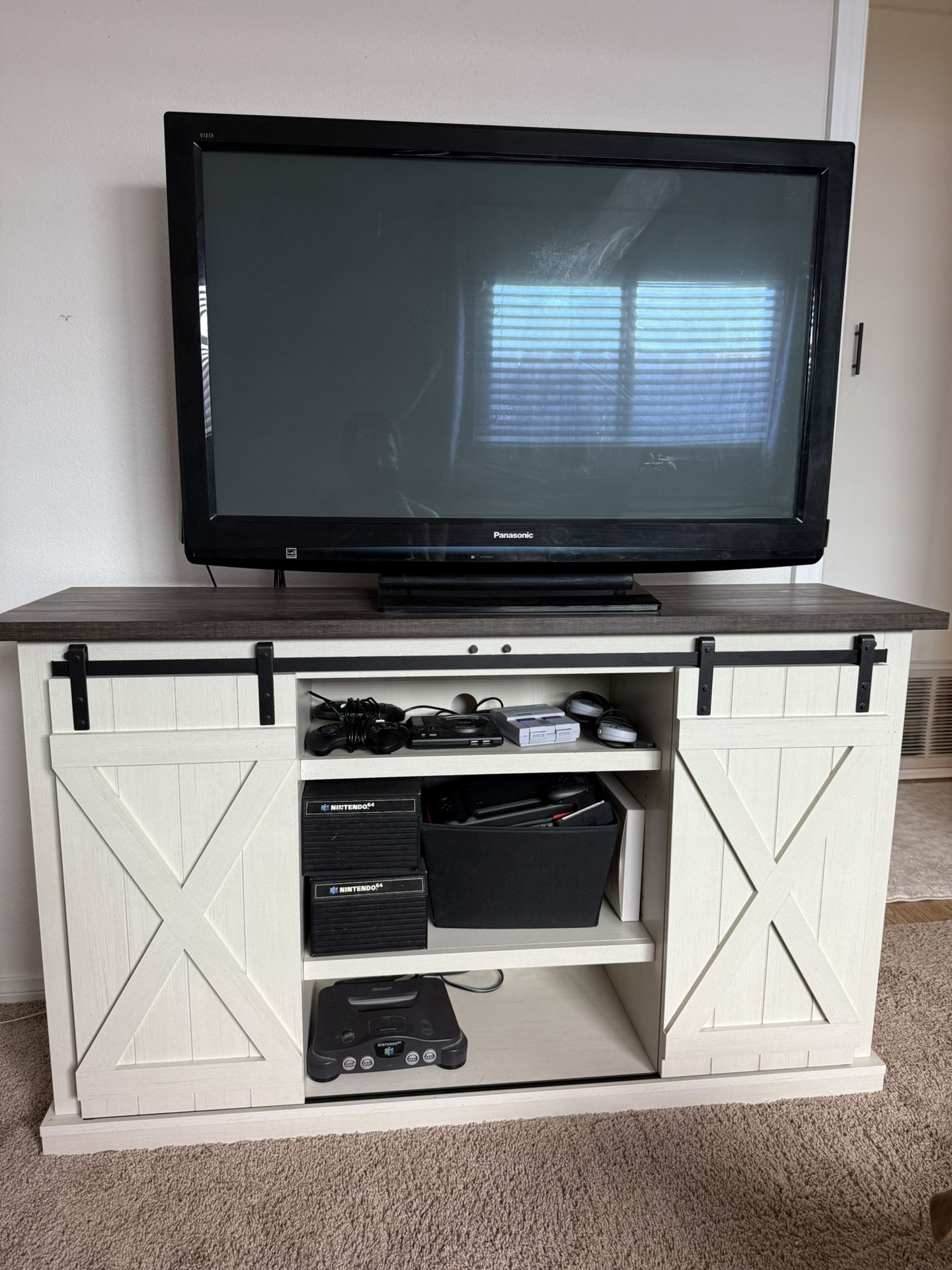 White & Wood TV Entertainment Center (TV not included)