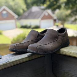 Sketchers Men’s Brown Leather Slip On Loafers  Sz 11