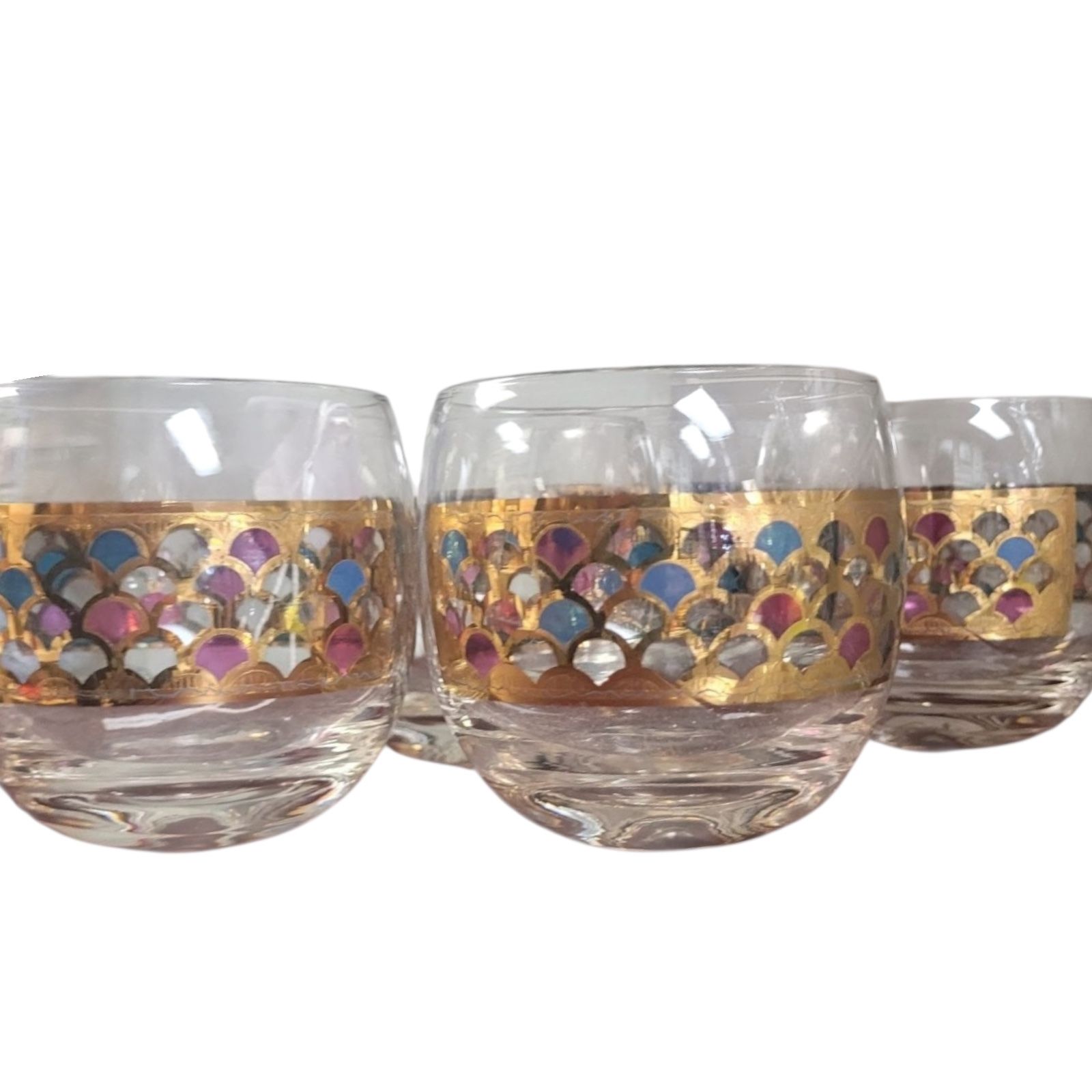 Georges Briard Mid-Century Double Old Fashioned Glasses, Signed, Set Of 5