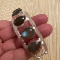 Labradorite Cuff Bracelet Size  8 1/2