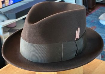 8x Stetson Crafted Edge Fedora 7 1/8 Dark Brown (read description) knox