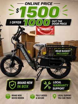HOVCart rear basket included family ebike - cargo electric bike