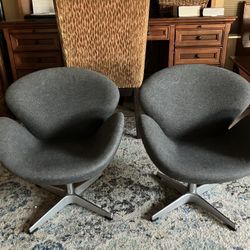 Modern Wool Nest Metal Swivel Chairs