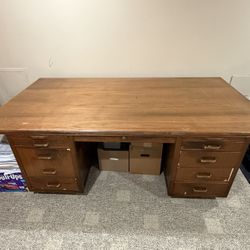 Mid-century Walnut Desk By Leopold (Neg)