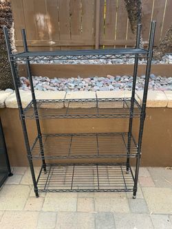 Black 4-Tier Wire Shelving Unit