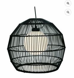NEW in Box 16'' Outdoor Solar Woven Pendant Chandelier Lighting