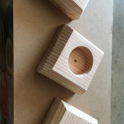 3 PIECE HAND MAN CANDLE HOLDERS
