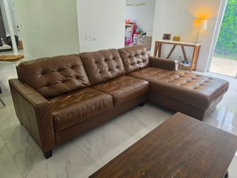 Sectional Sofa by Ashley Baskove Brown 2-Piece Sectional with Chaise - 110"W x 72"D x 36"H