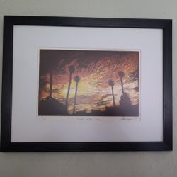 Limited Edition Print "Sunset W Palm Trees"
