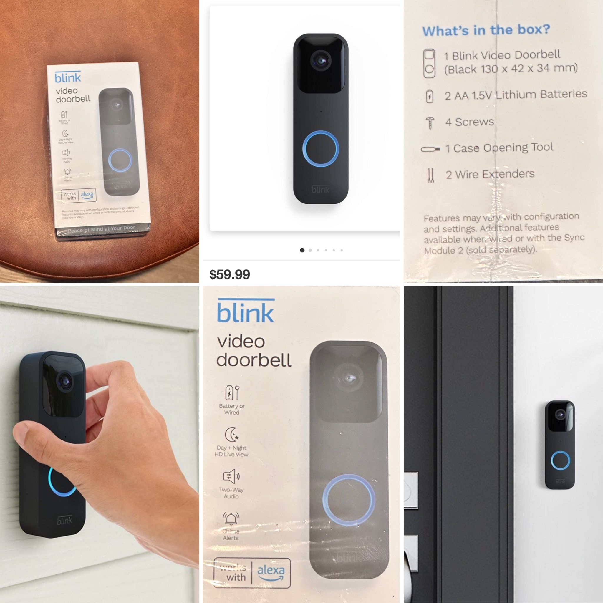Blink Wi-Fi Video Doorbell - Black