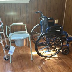 Wheelchair, walker and portable commode 