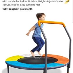 3FT Foldable Trampoline for Kids, 36” Mini Small Trampoline with Handle Bar Indoor Outdoor,