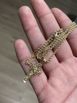 10k gold diamond cut rope set