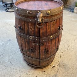 Full Size Oak Barrel Double Doors