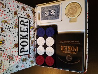 Professional poker set in tin