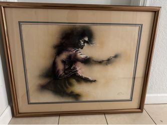Original work signed by the artist, dated 1983.Titulo . La Ficción De Las Tijeras 38”X30”. Se habla español