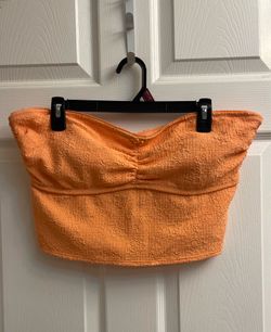 Brand new Juniors peach sunset strapless swimwear top size XL 16-18