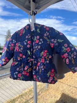 Girls Floral Puffer Jacket