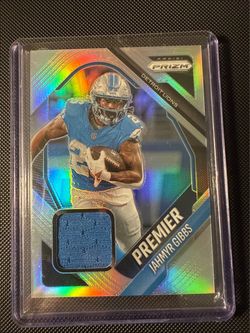Jahmyr Gibbs Panini Prizm Premier Relic Card