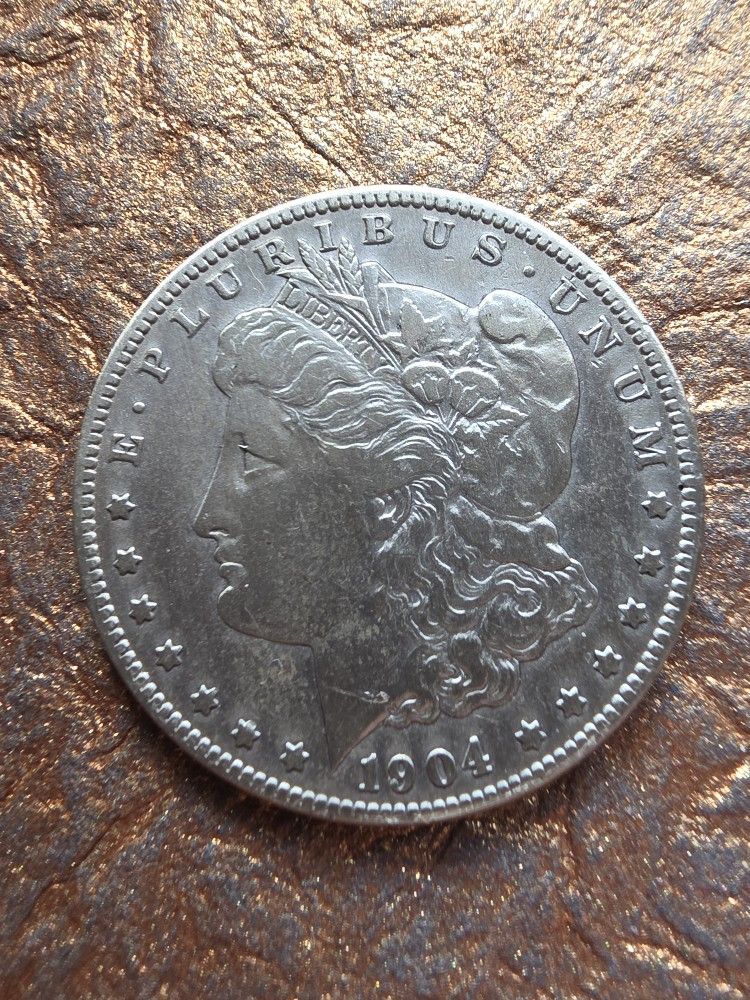Morgan Silver Dollar 1904-S cleaned
