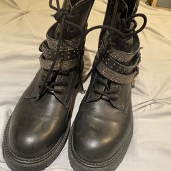 Gently Worn Michael Kors Combat Boot Size 8.5