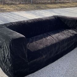 Black velvet ikea couch