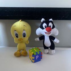 Looney Tunes BABY SYLVESTER & PIOLIN Mini Plush Stuffed 