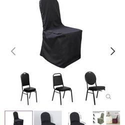 20 Black Polyester Folding Chair Covers