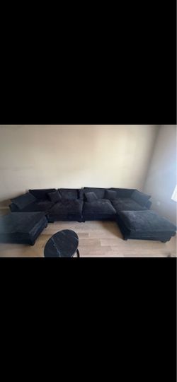 Large Dark Gray U-Shaped Sectional Sofa