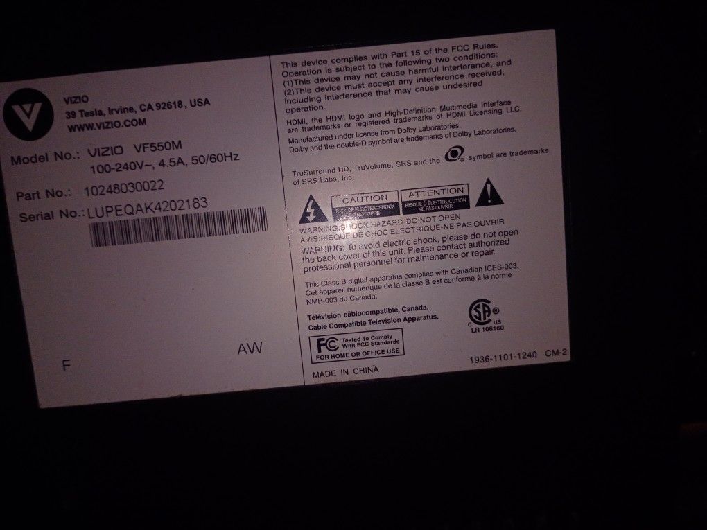 55 Inch Visor Smart T.V. For Sale.