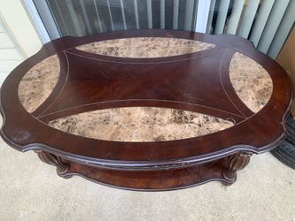Wood Coffee Table and End Tables