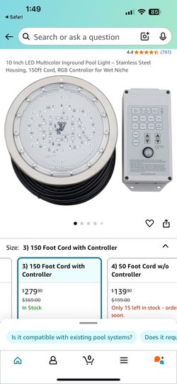 10 Inch LED Multicolor Inground Pool Light