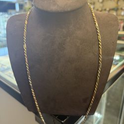 10KT Tri-Color Diamond Cut Rope Chain 41072-1