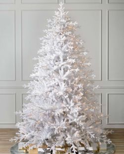 Balsam Hill White Denali 6’5 Christmas Tree with Clear Lights