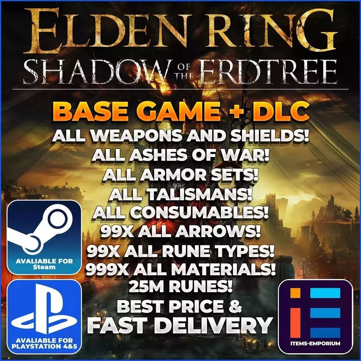 Elden Ring DLC ( Weapons, RUNES & More )