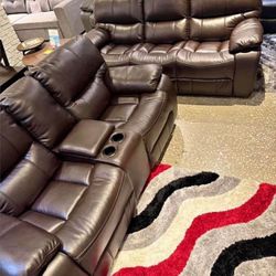 COMFY NEW RECLINING SOFA AND LOVESEAT SET ON SALE ONLY $1099. IN STOCK SAME DAY DELIVERY 🚚 EASY FINANCING 