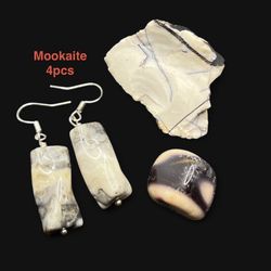 Mookaite Genuine Rough, Polished, & Handmade Earrings from Australia 4pcs