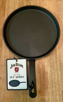 New Jim Beam 10.5” Cast Iron Griddle – Pre-Seasoned