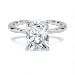 1.00 Carat White Gold Solitaire Engagement Ring with IGI Certified Radiant Cut Lab Grown Diamond.